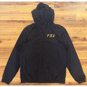 FOX Racing Windbreaker Jacket XL Black Moto Streetwear Y2K Skater Core